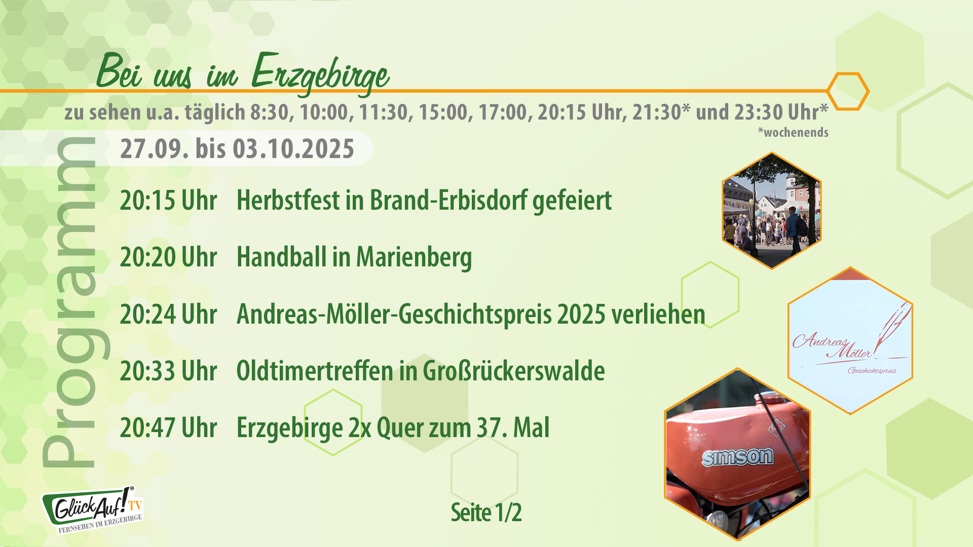 Bei uns im Erzgebirge für die 40. Kalenderwoche vom 27. September bis 03. Oktober