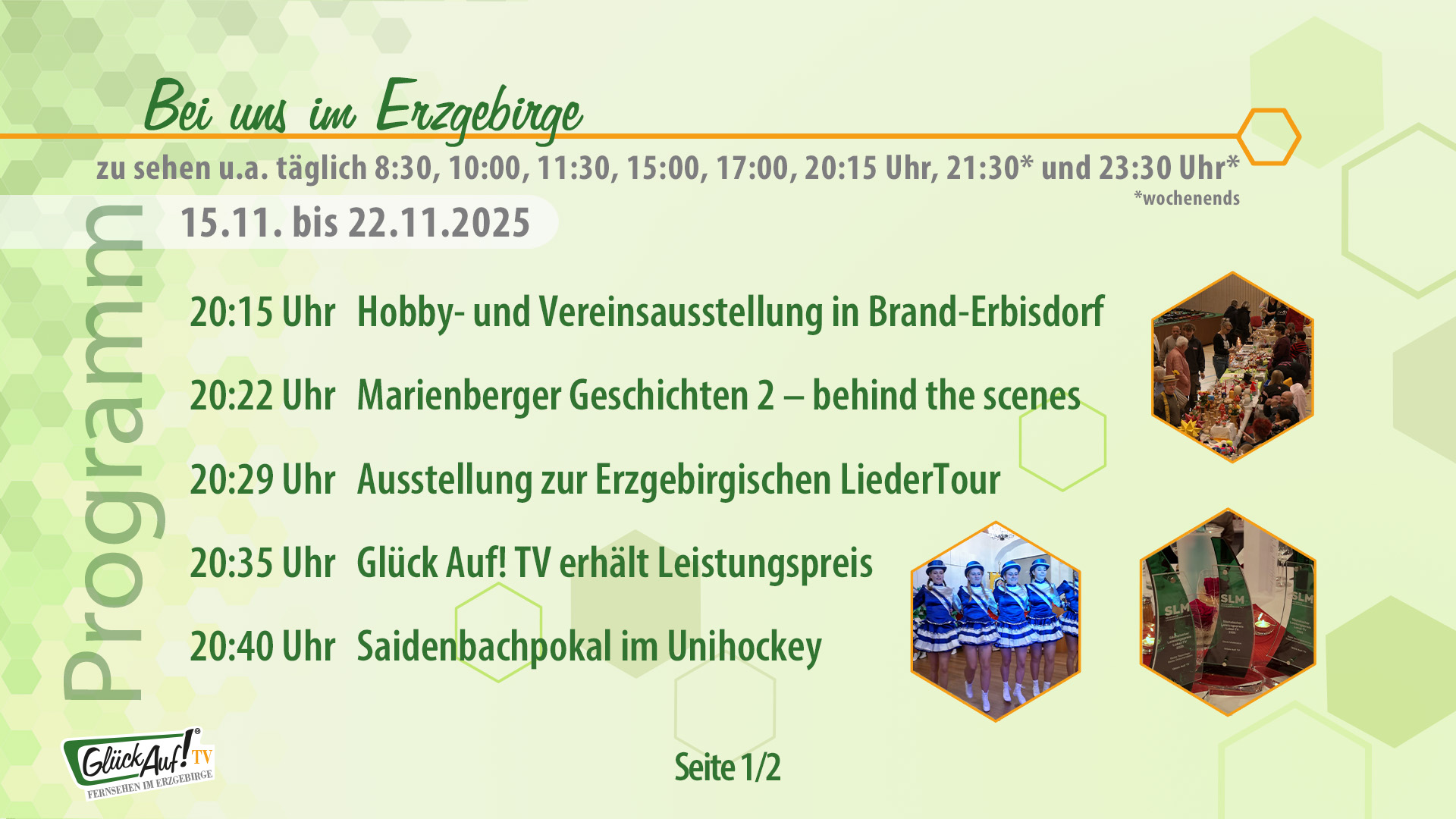 Bei uns im Erzgebirge für die 47. Kalenderwoche vom 15. bis 22. November 2025 Bei uns im Erzgebirge für die 47. Kalenderwoche vom 15. bis 22. November 2025