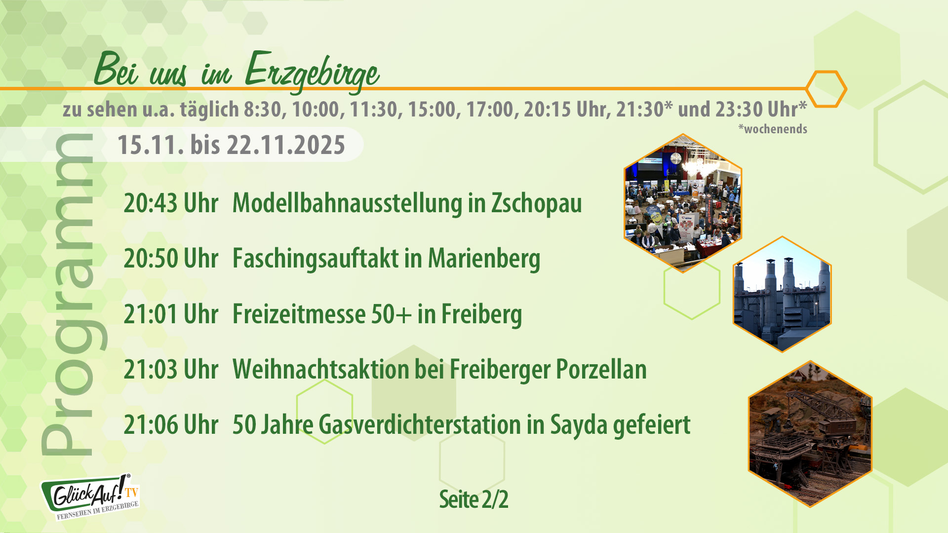 Bei uns im Erzgebirge für die 47. Kalenderwoche vom 15. bis 22. November 2025 Bei uns im Erzgebirge für die 47. Kalenderwoche vom 15. bis 22. November 2025