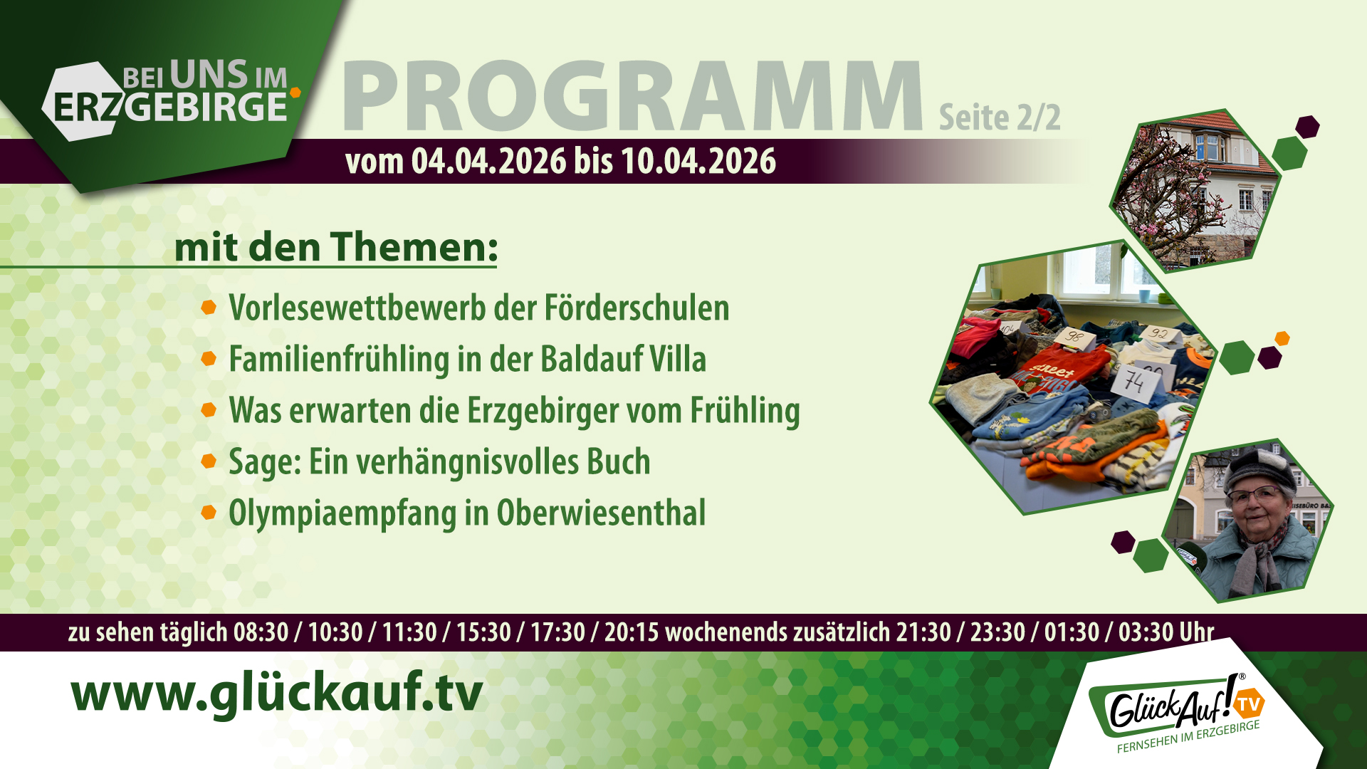 Bei uns im Erzgebirge für die 14. Kalenderwoche vom 04. April bis 10. April 2026